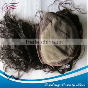 Good Quality and Tangle Free Cheap Natural Hair Half Handtied Swiss Lace Wig thumbnail-1