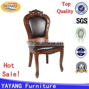 High Back European French Solid Chinese Back Antique Wooden Carving Dining Chair for Restaurant Used Dining Chair thumbnail-4