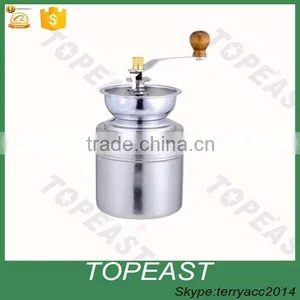 Manual Ceramic Burr Hand Crank Coffee Grinder Mill Lid Brush Kitchen Home thumbnail-1