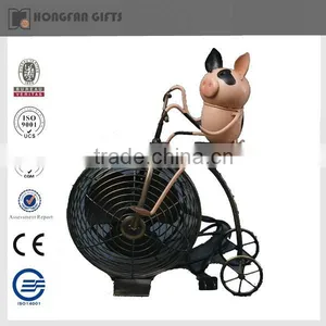 Metal USB Desk Fan of Pig on the Bike thumbnail-1