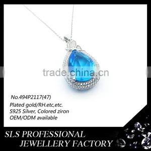 Wholesale Charm Pendant 925 Silver Jewelry Pendant for Women Roman Aquamarine Jewelry Pendant thumbnail-4