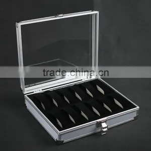 C67 ANPHY 12 Unit Watch Display Case Aluminium Watch Box Flannelette Quality Choice thumbnail-5