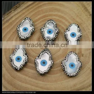 LFD-0048B Wholesale Palm Evil Eye Shell Pave Rhinestone Connector Beads For Bracelet Jewelry Making thumbnail-2