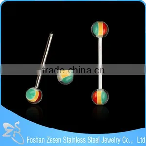 Epoxy Resin Balls Internally Threaded Tongue Rings Body Jewelry Wholesale thumbnail-5