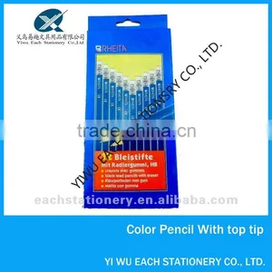 12pcs 7inch HB Pencil With Eraser Top Set thumbnail-1