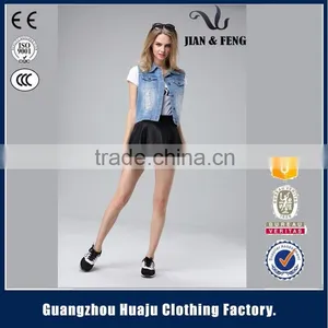 Russian Style Latest Motorcycle Jean Sleeveless Denim Vest Waistcoat For Men thumbnail-2