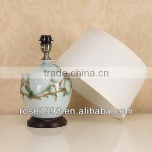 Small Ceramic Desk Lamp With Wood Base thumbnail-4