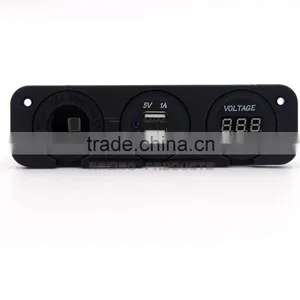 BJ-UPS-003 Universal 12V Three Hole Cigarette Lighter Charger Voltmeter Motorcycle USB Power Supply thumbnail-6