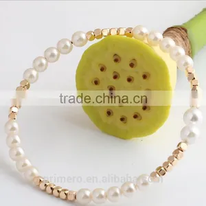 New Women Pearl Bangles Rose Gold Plated Charm Bracelets Fashion Jewelry thumbnail-3