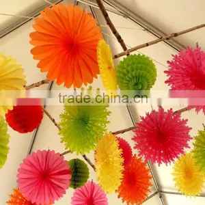 Colorful Tissue Paper Fan for Party Wedding Decorations thumbnail-5