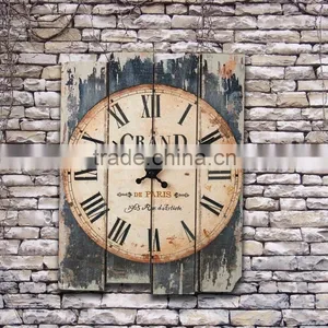 Distressed Wood Wall Clock Small Size thumbnail-1