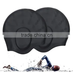 Waterproof Silicone Swim Cap With Ear Pouches for Men ,Women and Adults thumbnail-3