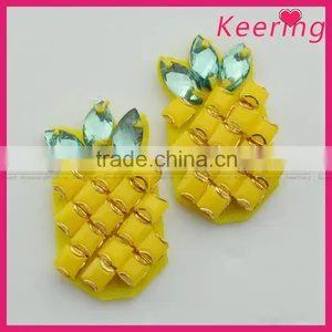 3.3cm Yellow Pineapple Beads Patch for Dress thumbnail-1