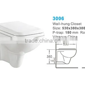 Ceramic Wall Hung Toilet and Wall wc for Hotel Toilet thumbnail-6