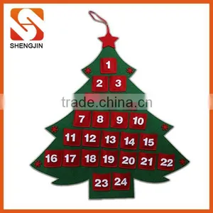 SJ-6859 Custom Felt Christmas Advent Calendar,Handmade Tree Shape Hangging Calendar thumbnail-1