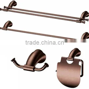 Antique Bronze ORB Metal Bathroom Accessory Towel Bar Rack Hook Toilet Paper Holder 4pc Set thumbnail-1
