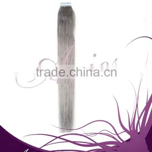Remy Tape Hair Skin Weft Real Human Hair Extensions Gery Hair thumbnail-2