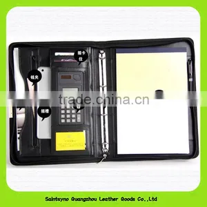 Customized A4 Leather Document File Cover Folder With Calculator Office File Cover Designs thumbnail-1