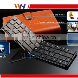 Ultra Thin Bluetooth Wireless Foldable Full Size Keypad Chocolate Mini Keyboard thumbnail-5