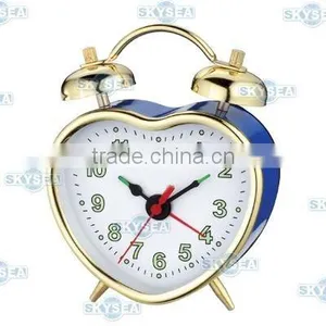 Metal Mechanical Heart Shaped Twin Bell Alarm Clock thumbnail-1