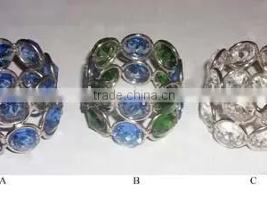 Napkin Ring, Beaded Napkin Ring, Crystal Napkin Ring thumbnail-1