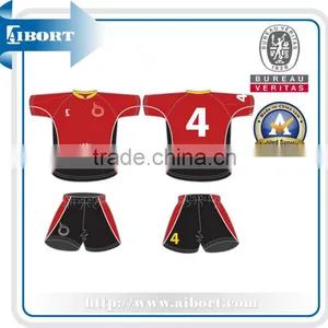 SUBRG-856 Black and Red Sublimation Printing Rugby Wear thumbnail-1