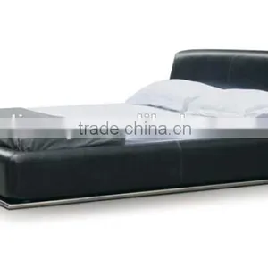 Italian Leather Double Bed (A-B26) thumbnail-2
