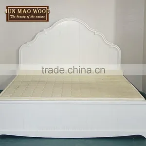Design Bed Room Furniture Solid Wooden White Double Bed 1.8m thumbnail-1