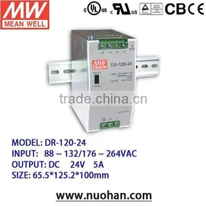 Mean Well 120W 24V Single Output Industrial DIN Rail Power Supply thumbnail-1