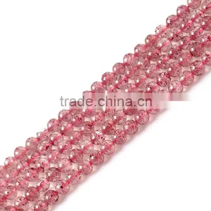 Hot Fashion Gem Crystal Beads Wholesale Natural Strawberry Crystal Semi-finished Beaded Chain DIY Handmade Jewelry thumbnail-3