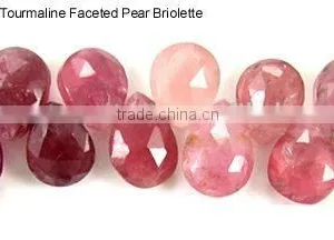 Pink Tourmaline Faceted Briolette Beads thumbnail-1