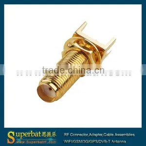 SMA End Launch Jack PCB Mount Wide Flange .062" Long Version Usb Adapter With Sma Pcb Mount Connector thumbnail-1