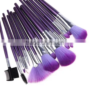 Hot!!100% High Quality 16 Pcs Professional Purple Makeup Brushes Set Tool Make Up Wood Tools Case Cosmetic Brush thumbnail-4