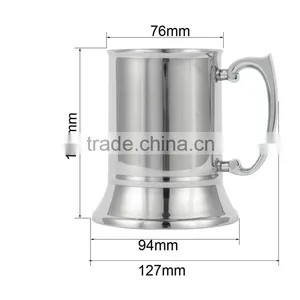 Mirror Finished Stainless Steel Beer Mug thumbnail-3