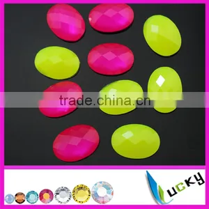 Sew on Stone Resin Stone Glue on Flatback Rhinestone Oval Shape With/without Holes thumbnail-2