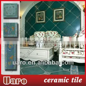 Decoration Green Flower Vintage Brick Antique Ceramic Bathroom Wall Tile Borders thumbnail-1