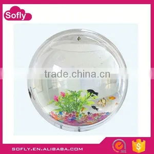 New Design Plexiglass Wall Aquarium Vertical, Round Glass Aquarium thumbnail-1