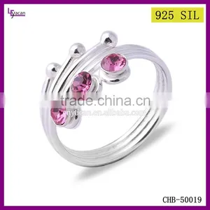 2015 Newest Design Yiwu Factory Make 925 Sterling Silver Green Stone Ring thumbnail-2