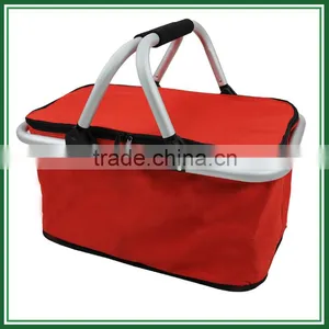 Aluminium Frame Collapsible 600D Polyester Insulated Picnic Basket thumbnail-2