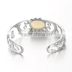 Available Size 925 Sterling Silver Cuff Bangle Women Bracelets Wholesale LWB0002 thumbnail-4