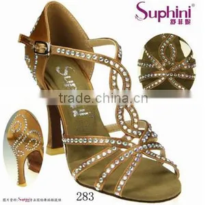 Fashionable and Professional Rhinestone/crystal Ladies Latin Dance Shoes thumbnail-1