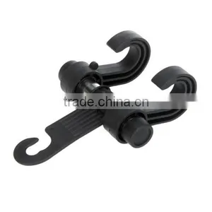 2 in 1 Hook Car Seat Headrest Hanger Holder Bags Organizer Black thumbnail-1