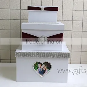 Elegant Wedding Money Box With Heart Shape Photo Frame thumbnail-2