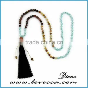Fashionable Natutal Agate Beads Necklace Designs Multi Layers Sweaters Necklace thumbnail-6