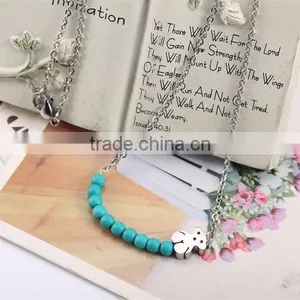 Guangzhou Biggest Wholesale Fashionable Ceramic Pearl Silver Chain Necklace thumbnail-2