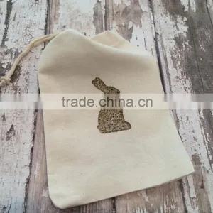 Cotton Fabric Bag With Drawstring Closure thumbnail-3