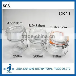 Colored Glass Jars With Glass Clamp Lid thumbnail-2