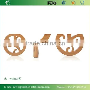 WR012/Natural Solid Bamboo Wine Rack Bike Shape Single Wooden Bottle Wine Holder Antique Plastic Display Wine Bottle Holder thumbnail-4
