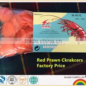 Freshly Fried Chinese Red Prawn Crackers Served in Restaurants or as a Family Pack thumbnail-1