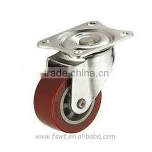 Chromeplated PU Caster Wheel With Swivel thumbnail-1